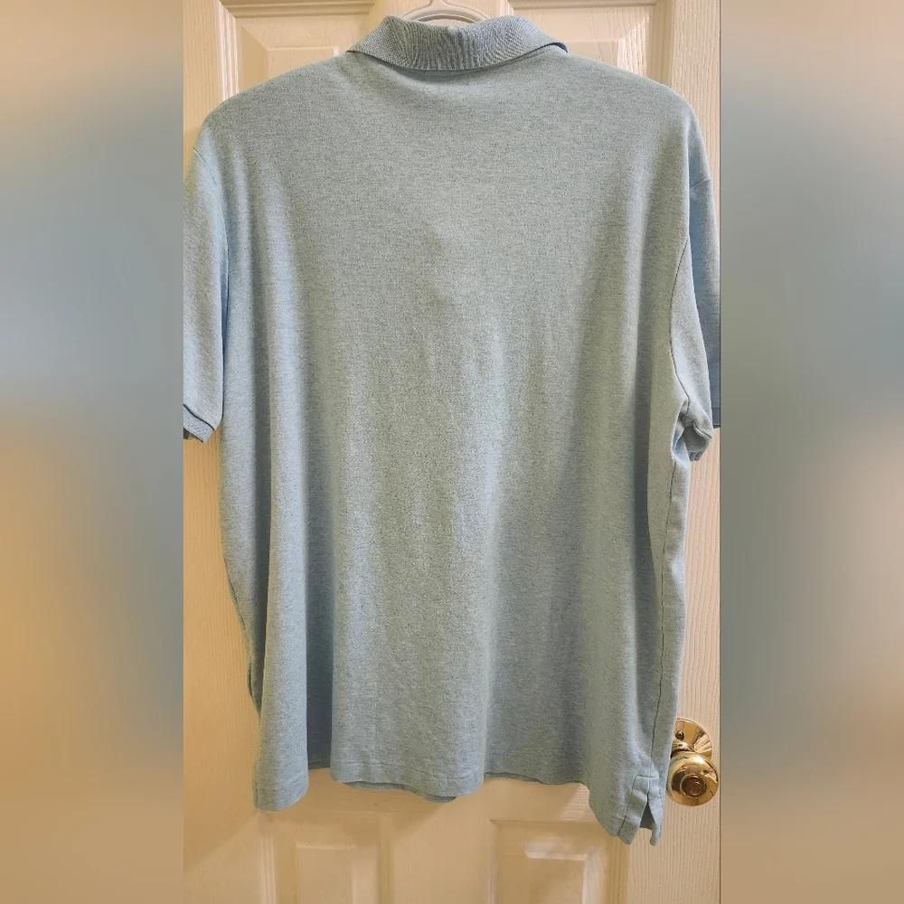 Polo by Ralph Lauren Men's Light Heathered Blue Polo Shirt - Picture 2 of 6